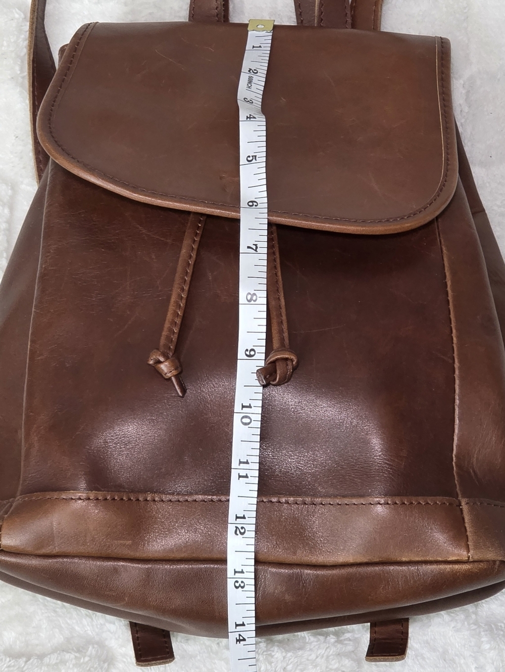 Vintage L.L. Bean Town and Field Leather Rucksack Brown - Picture 9 of 10